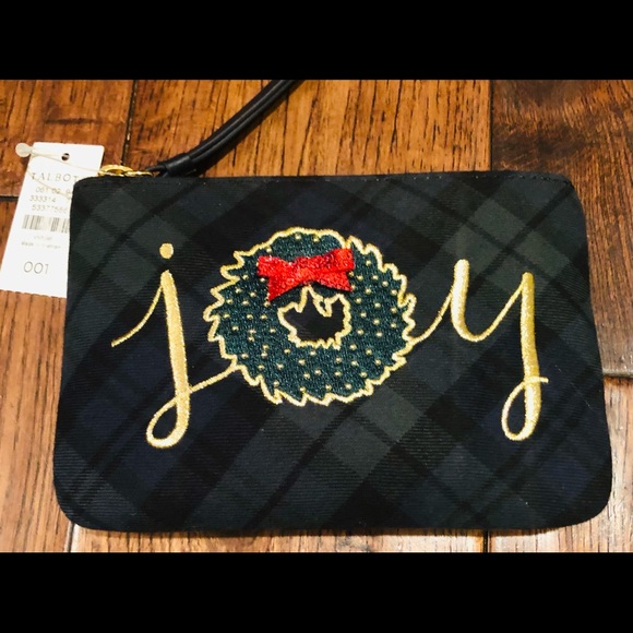TALBOTS TARTAN PLAID WRISTLET PURSE CHRISTMAS NWT - Picture 3 of 6